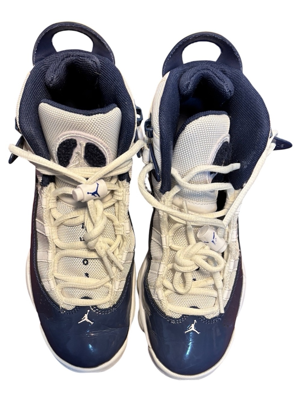 Jordan Kids Navy and White Low-Top Sneakers - Picture 6 of 7